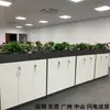 Armário Divisória de Escritório Shenzhen, Gabinete Baixo Simples Moderno com Floreira, Armário de Madeira para Flores e Plantas, Combinação de Armazenamento de Armário para Arquivos e Documentos