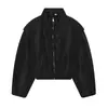Atacado de roupas femininas transfronteiriças estilo europeu e americano verão novo gola alta cor sólida solto top versátil jaqueta casaco casual