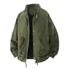 Nueva chaqueta de trabajo casual para hombre transfronteriza con múltiples bolsillos, rayas de pana y un diseño retro que admite bordado