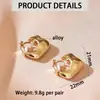 Pinzas para Orejas Irregulares Geométricas Retro Transfronterizas Sin Perforación para Mujer, Pendientes de Metal Brillante de Estilo Dulce y Fresco a la Moda y Simples al por Mayor