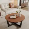 Mesa de centro de madera maciza para salas de estar pequeñas, mesa redonda pequeña minimalista moderna, mesa baja creativa estilo retro, mesa de té, transfronterizo