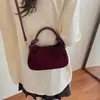 Bolsa de mão plissada estilo coreano, bolsa quadrada pequena para mulheres, bolsa de ombro casual, acabamento fosco retrô, bolsa de ombro, bolsa transversal, bolsa da moda em formato de nuvem