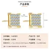 Aretes Redondos de Oro Real Chapado en Cobre Incrustados con Circonita Luz Deslumbrante Moda de Lujo Accesorios para Pendientes de Mujer Viajeros Venta Directa al Por Mayor