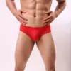 Exportação Atacado Masculino Cintura Baixa U-Convexo Cor Lisa Apertada Roupa Íntima Moda Biquíni Boxer Briefs Atacado