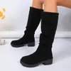 Otoño 2026 Nueva Llegada Comercio Exterior Tallas Grandes para Mujer Casual Cómodo Estilo Europeo Americano Moda Ropa Exterior Botas Talla Única