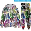 Estación Independiente Temu Moda Transfronteriza para Hombre y Mujer Tendencia Anime Casual Deportivo Sudadera Estampada Conjunto de Dos Piezas