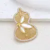 Nuevo Broche Transfronterizo con Perlas de Agua Dulce Naturales, Diseño Clásico de Calabaza Hueca, Set de Joyería de Lujo Ligero de Gama Alta, Montura Vacía al por Mayor