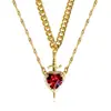 Novo Pingente Criativo de Casal Flecha Atravessando Coração, Conjunto Adaga do Amor Corrente de Diamante para Clavícula Presente de Dia dos Namorados Colar