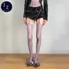 Medias de Liga de Chica Atractiva Femeninas Subcultura Y2K Jacquard de Encaje Blanco Medias de Red Fénix del Milenio Medias de Seda Negras Sexy