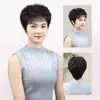 Peluca de Cabello Real, Larga Duración, Cabello Corto Rizado Esponjoso, Cubre Cabello Gris, Aumenta el Volumen del Cabello, Estilo Mamá, Peluca Transpirable para Cabeza Completa, Mayoreo