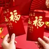 Bolsa Envelope Vermelho de Bênção de Aniversário 2026 com Design Criativo de Caractere de Longevidade, Pacote Vermelho Fosco Espessado para Desejos de Aniversário de Idosos