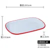 Plato de fideos de arroz de melamina Yangge de dos colores, plato rectangular de plástico para servir hot pot, plato para barbacoa, plato para bocadillos, plato de plástico para platos fríos