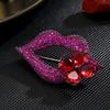 Nuevo corsage de diseño personalizado estilo coreano, exquisito, clásico, sexy, color rojo llama para labios, accesorio femenino