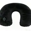 Almohada en forma de U con válvula de inflado de botón, con una suave cubierta de terciopelo de cristal, una almohada de viaje y un núcleo de PVC, lo que la convierte en un cojín portátil para exteriores.