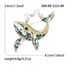Broche de Ballena con Incrustaciones de Diamantes y Concha de Abulón de Moda Europea y Americana de Gama Alta, Pin de Joyería para Ropa de Hombre y Mujer Personalizado y Lindo