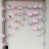 Cortina de Porta Série Kt Cat Merlotti Coração de Menina Cortina Pendurada Coração de Menina Decoração de Parede Alto Valor de Cor Sem Perfuração