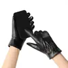 Guantes de Cuero para Hombres y Mujeres en Otoño e Invierno para Parejas, Estilo Coreano con Forro de Felpa, Engrosados, Cálidos, Cortavientos, Impermeables, para Ciclismo en Frío, Conducción, Pantalla Táctil