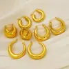 Pendientes Huecos Chapados en Oro de 18 Quilates de Acero Inoxidable Europeos y Americanos Personalizados de Fábrica para Mujer Versátiles de Moda Transfronteriza Pendientes de Acero de Titanio Dongguan
