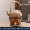 Estufa de leña para cocinar té, tetera de cerámica de carbón a fuego abierto vintage, estufa de té caliente, tetera con asa lateral para exteriores de celebridades de Internet, juego de té