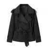 2026 nuevo ZA AliExpress más vendido estilo europeo y americano de color liso para mujer, chaqueta corta, gabardina