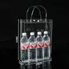 Bolso de mano transparente de PVC alta gama regalo bolso de mano logo personalizado ropa compras plástico bolsa de embalaje tridimensional