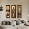 Simulación de Papel Tapiz Transfronterizo 3D Planta Verde en Maceta Pegatinas de Pared Decoración de Pared Estilo Nórdico Jarrón Marrón Tríptico Pintura Decorativa