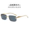 Nuevas Gafas de Sol Cuadradas Decorativas sin Montura Cheetah Coloridas para Hombre y Mujer Retro Cabeza de Leopardo Metal Gafas Transfronterizas