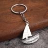 Chaveiro de casal de vela da moda, enfeites de bolsa, pingente de carro de metal, corrente de chave com significado de ar suave, presente