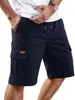 Comercio Exterior Transfronterizo Pantalones Cortos de Running para Hombre Verano Sueltos Transpirables Multibolsillos Color Sólido Shorts Casuales para Exteriores Venta al por Mayor