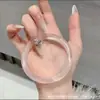 Pulsera Ojo de Gato Dorado Champagne, Joyería de Gelatina de Lichi Luna Blanca, Pulsera de Jade Popular en Transmisiones en Vivo de Tiktok y Kuaishou, Venta al por Mayor de Fábrica