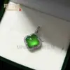 Collar Colgante de Cuatro Hojas Verde Calcedonia Tipo Hielo al por Mayor, Pendientes, Anillo, Pulsera, Juego de Cinco Piezas de Lujo Incrustado con Calcedonia Verde