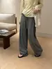 Pantalones Casuales de Rayas Color Block de Pierna Ancha para Mujer, Novedad Otoño 2026 de Cintura Alta, Holgados, Adelgazantes, de Pierna Recta, Casuales, de Largo Hasta el Suelo