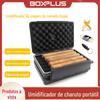 Nova caixa de charuto hidratante de plástico ABS do fabricante, camada dupla à prova d'água, para viagem, negócios, portátil