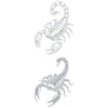 Pegatina de tatuaje de escorpión realista con papel de plata, estilo oscuro genial, estilo europeo y americano, impermeable y duradera, adecuada tanto para hombres como para mujeres