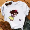 Linda Camiseta Estampada Princesa Princesa Vogue Manga Corta para Mujer Comercio Exterior Transfronterizo wish/ebay Yama