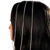 Moda Europea y Americana Accesorios Sencillos para el Cabello Cadena de Pelo Dorada con Forma de Corazón y Borla de Pedrería Cinta para el Cabello Accesorios de Novia