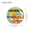 Traje de decoración para fiesta temática de carnaval de Nuevo México Día de Muertos, cuchillo, tenedor, cuchara desechables, plato de papel, papel