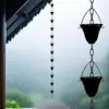 Cadeia de chuva calha ralo pátio estilo chinês decoração ferro forjado jardim exterior villa beiral guia de gotejamento corrente de chuva sinos de vento