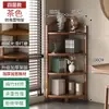 Estante de exhibición de gabinete de té de esquina de estilo chino nuevo de madera maciza para vajilla de té, almacenamiento de hojas de té y estante de exhibición para sala de té pequeña
