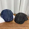 Gorra Retro Estilo Japonés de Mezclilla Usada al Revés Hacia Adelante para Hombres y Mujeres, Boina Versátil de Copa Suave, Moderna y a la Moda