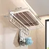 Artefacto de Almacenamiento de Ropa para Baño Estante Plegable sin Taladro para Toallas para Ducha Estante de Almacenamiento de Toallas para Baño