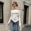 Elegante Camiseta Básica de Modal con Cuello de Línea Única Europeo y Americano Moda Primavera 2025 Blanco Camiseta Interior con Sensación de Fondo Alto