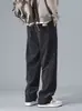 Pantalones de pana retro americanos transfronterizos para hombres a la moda, pantalones rectos de pierna ancha para primavera y otoño con un ajuste holgado y fluido, pantalones casuales versátiles