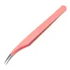 Set de Pinzas para Pestañas para Colocación de Pestañas Postizas, Herramientas para Artista de Pestañas, Pinza para Pestañas Dorada con Forma de Delfín y Pluma