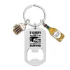 Llavero de Metal Grabado de Acero Inoxidable Transfronterizo Abrebotellas Copa de Vino Botella de Vino Regalo de Cumpleaños Navidad Día del Padre