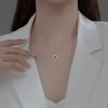 Collar de corazón dulce de plata S925 para mujer, estilo coreano, con ágata roja sintética en forma de corazón y diamantes incrustados, cadena de clavícula D6793