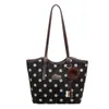 Bolsa tote de bolinhas de alta qualidade e grande capacidade para mulheres, novo estilo 2026, retrô, design de nicho, bolsa de ombro moderna para o dia a dia