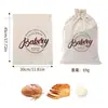 En stock Tela de Algodón Bolsa de Pan con Cordón Reutilizable Bolsa de Pan con Cordón Empaque de Masa Plana Bolsa de Paquete de Algodón y Lino