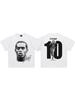 Transfronteriza Verano 2025 Ronaldinho Americana Manga Corta Transpirable Sensación Fresca Estampada Manga Corta Camiseta para Hombre Doble Hilo Algodón Puro