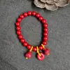 Venta al por mayor tomar mineral crudo de cinabrio arena roja hebilla de seguridad bolsa de la suerte pulsera de arena roja año de esta vida bajo contenido pulsera para mujer
